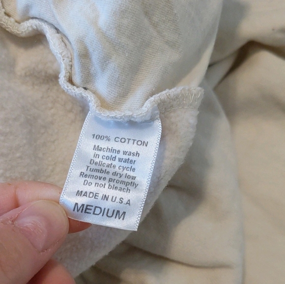 Levavi Varsity Club Made in USA Cotton Sweatpants Medium Bone - Picture 5 of 14